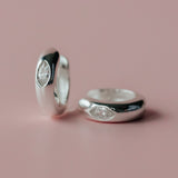 Marquise Cut Diamond Hoops - Sterling silver