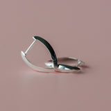 Pointed Hinge Hoops - Sterling Silver