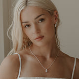 Cremation Oval Crown Necklace- Sterling Silver