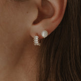 Baguette Diamond Hoop Earrings - 14k Gold Filled
