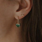 Emerald Heart Earrings- 14K Gold Filled
