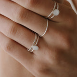 Serrated Skinny Ring - Sterling Silver