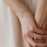 Cremation Saturn Charm Bracelet - Sterling Silver