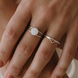 Cremation Double Band Circle Ring - Sterling Silver