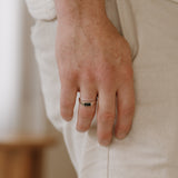 Men's Cremation Signet Ring - Sterling Silver