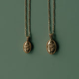 Forget-Me-Not Oval Cremains Urn Necklace - 14k Gold Filled