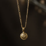 Forget-Me-Not Circle Cremains Urn Necklace - 14k Gold Filled