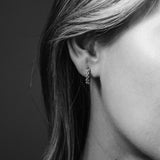 Checkered Hoops - Sterling Silver