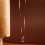 Box Initial Necklace - 14k Gold Filled