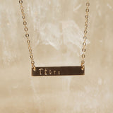 Childs Bar Necklace - Personalized - 14k Gold Filled