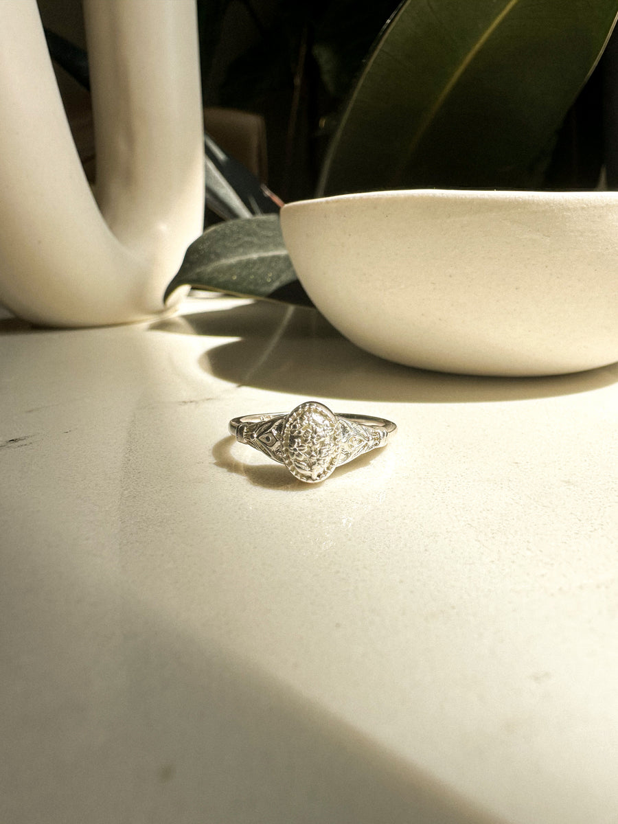 Forget-Me-Not Cremation Ring - Sterling Silver