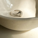 Forget-Me-Not Cremains Urn Ring - Sterling Silver