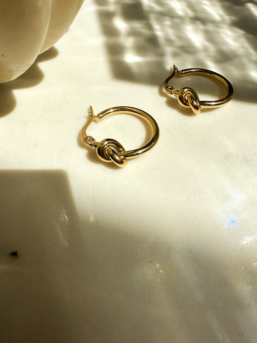 Knot Hoops - 14K Gold PVD