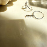 Silver Hoops with Baguette Strand