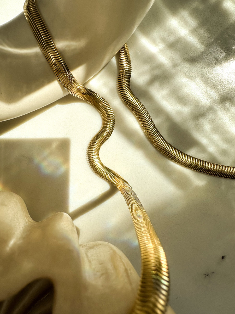 Cobra Necklace - 14K Gold PVD