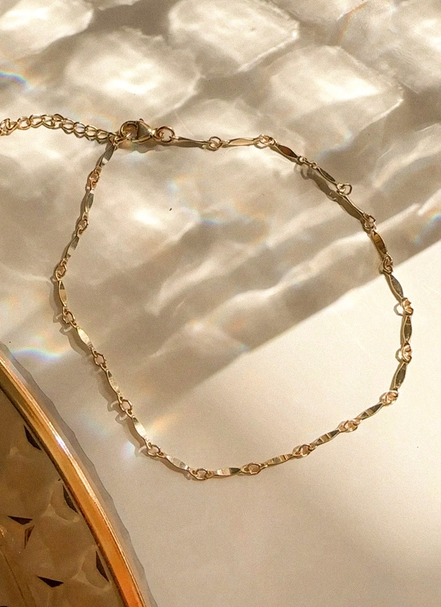 Bar Chain Anklet - 14K Gold Filled