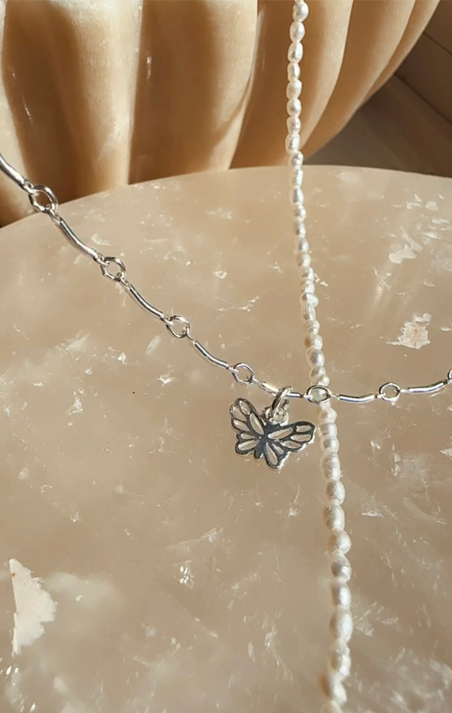 Butterfly U Chain Necklace- Sterling Silver