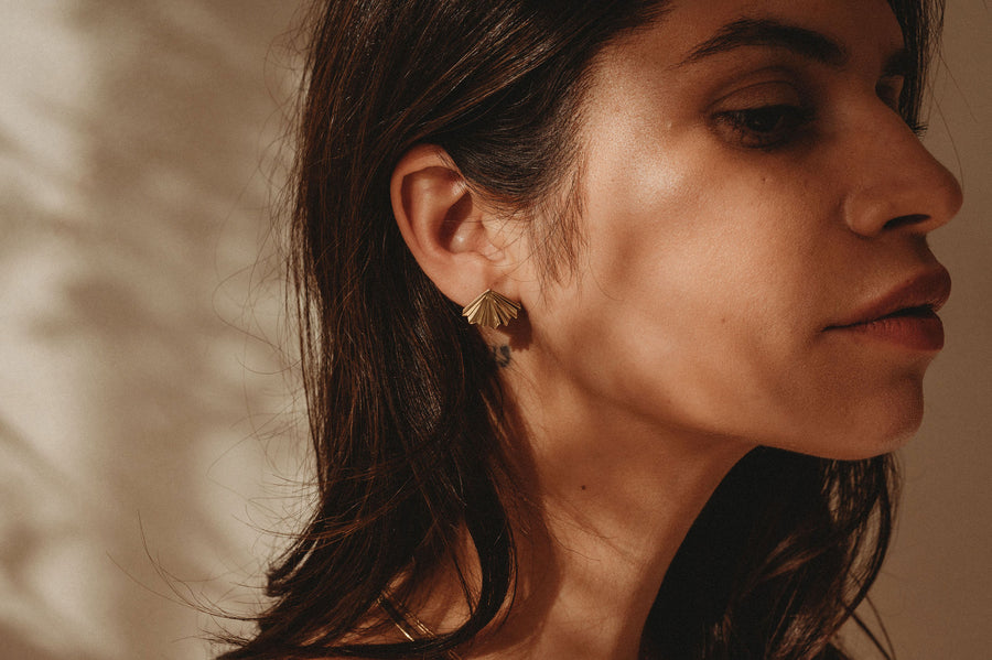 Palm Stud Earrings - 14k Gold Filled