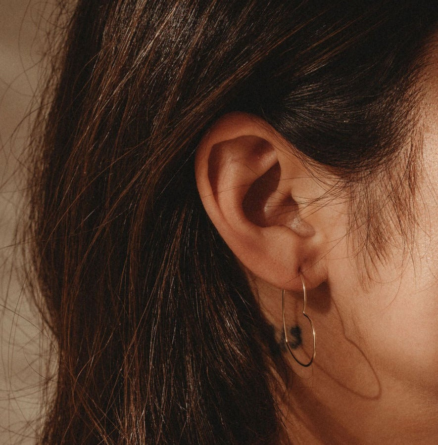 Heart Hoop Earrings - 14k Gold Filled