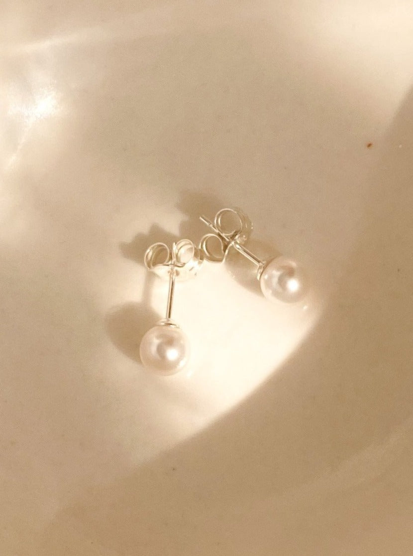 Pearl Studs - Sterling Silver