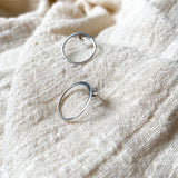 Circle Stud Earrings - Sterling Silver