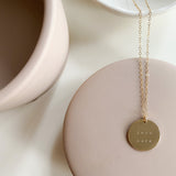 Circle Pendant Necklace - Personalized - 14k Gold Filled
