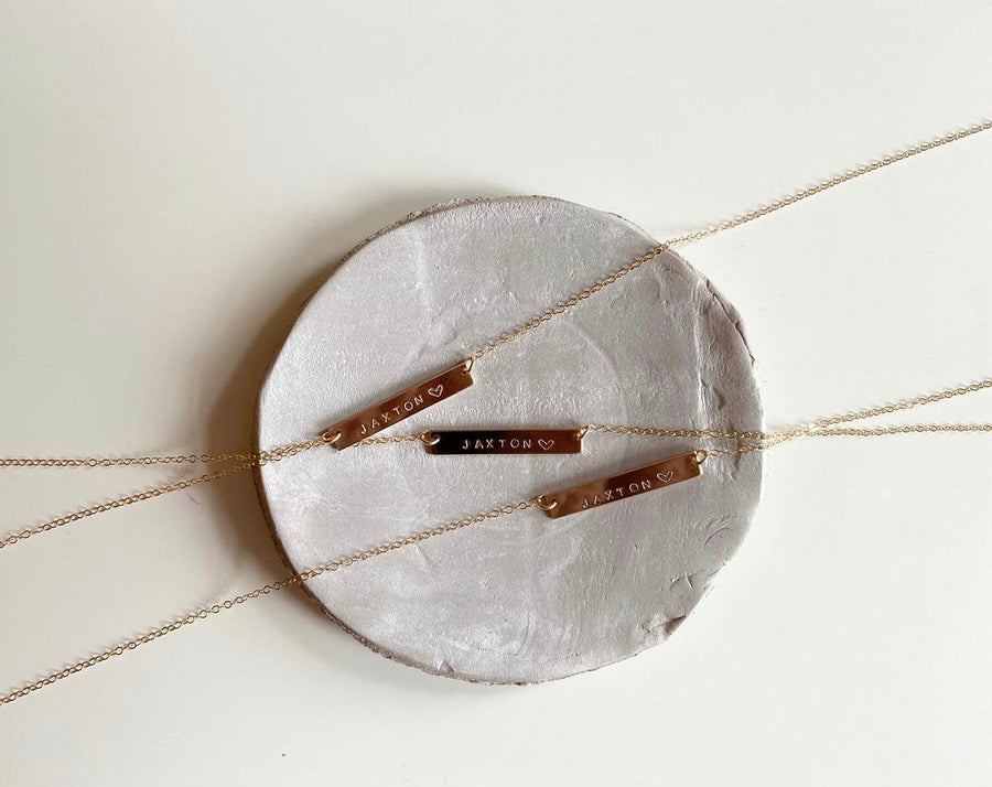 Childs Bar Necklace - Personalized - 14k Gold Filled