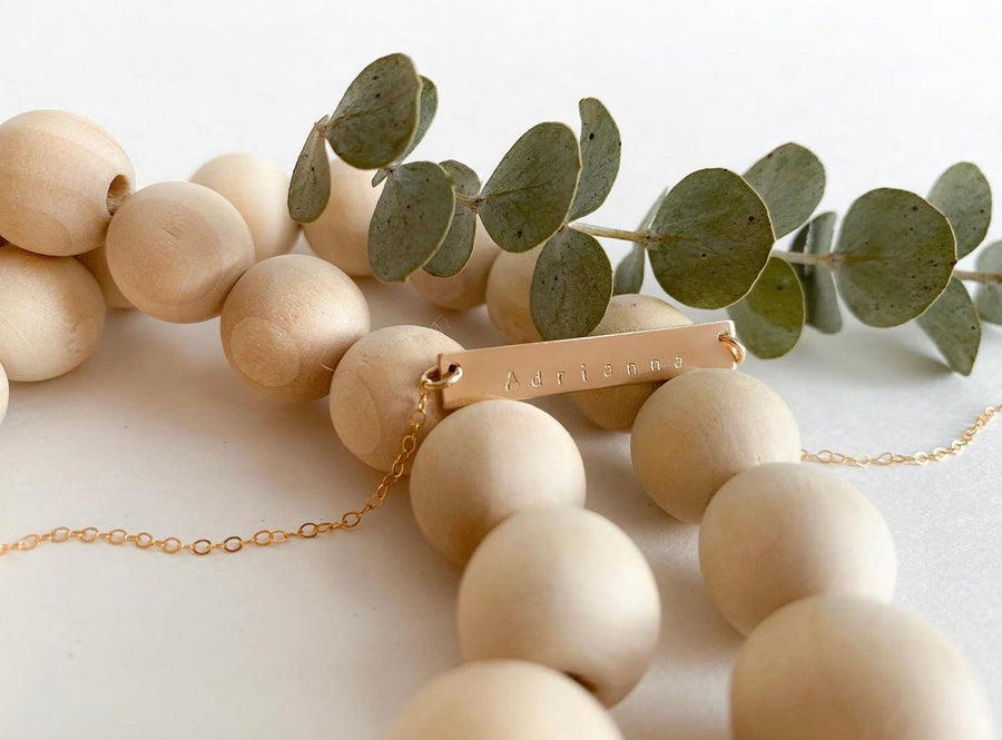 Childs Bar Necklace - Personalized - 14k Gold Filled
