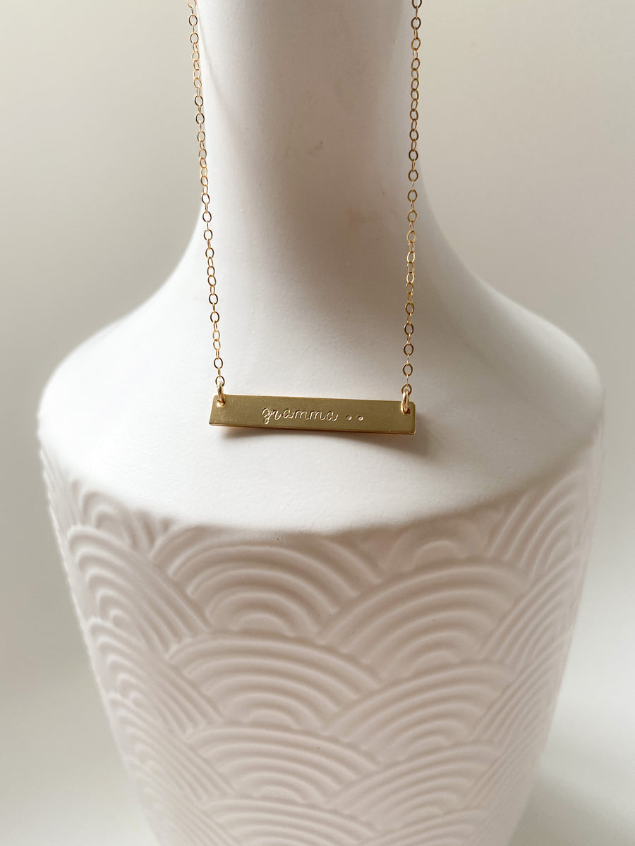 The Bar Necklace - Personalized - 14k Gold Filled