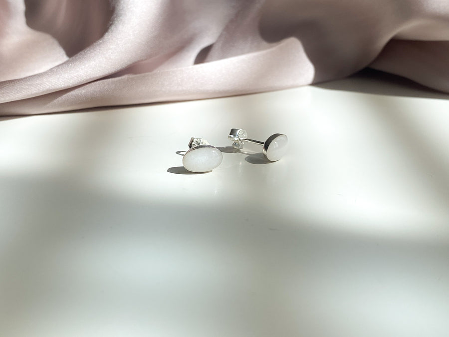 Mother’s Milk Oval Studs - Sterling Silver