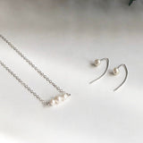 Three pearl sterling silver necklace - hypoallergenic - high quality - made to last - tarnish resistant - dainty necklace