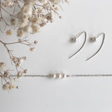 Three pearl sterling silver necklace - hypoallergenic - high quality - made to last - tarnish resistant - dainty necklace