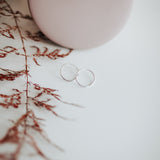 sterling silver circle stud earrings - hypoallergenic - tarnish resistant - simple - round earrings - hoops - studs - pair