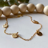 Custom charm bracelet - gold fill - high quality - tarnish resistant - hypoallergenic - friendship bracelet - monogram pendants