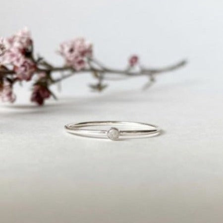 Dainty Memorial Ash Ring - Sterling Silver - Tarnish resistant - Made to last - cremation jewellery for pet ashes - skinny ring