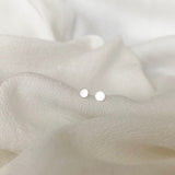Sterling Silver flat round studs - hypoallergenic - tarnish resistant - everyday earrings - one pair