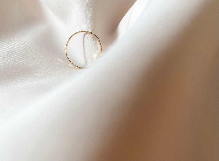 Hammered Gold Fill Skinny Ring - Tarnish Resistant - High Quality - hypoallergenic - Stacking rings - Thin simple band