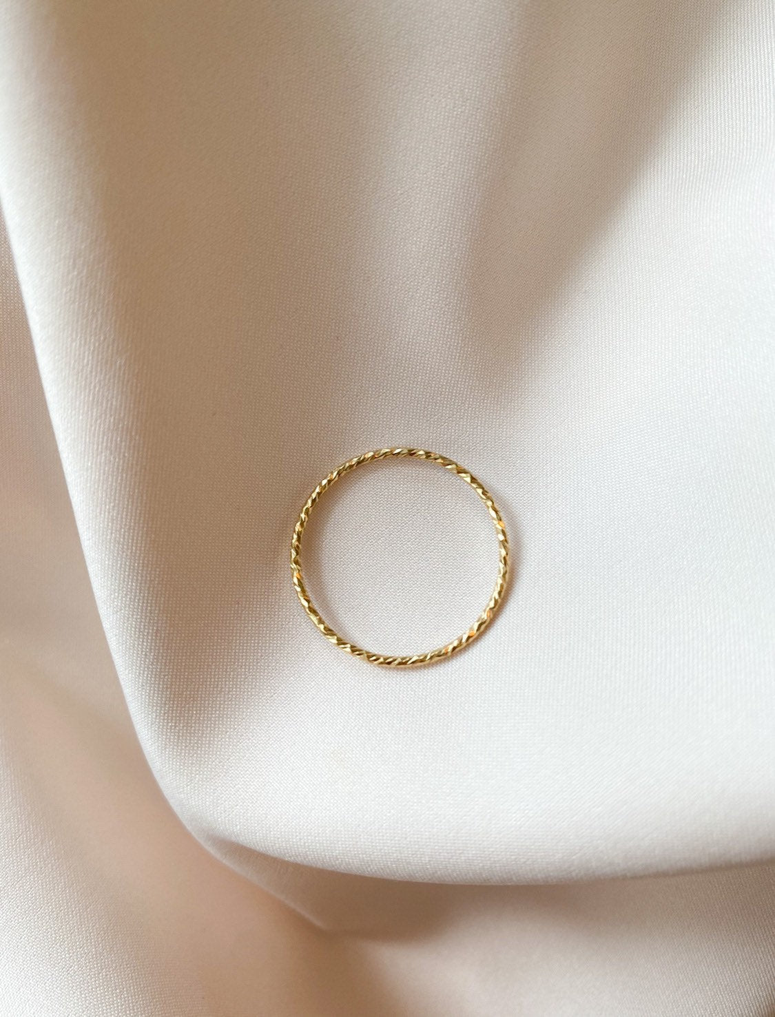 Serrated Gold Fill Skinny Ring - Tarnish Resistant - High Quality - hypoallergenic - Stacking rings - Thin simple band