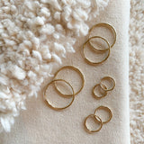 Gold filled hoops - high quality - tarnish resistant - hypoallergenic - good for sensitive ears - everyday - endless hoops - huggie hoops
