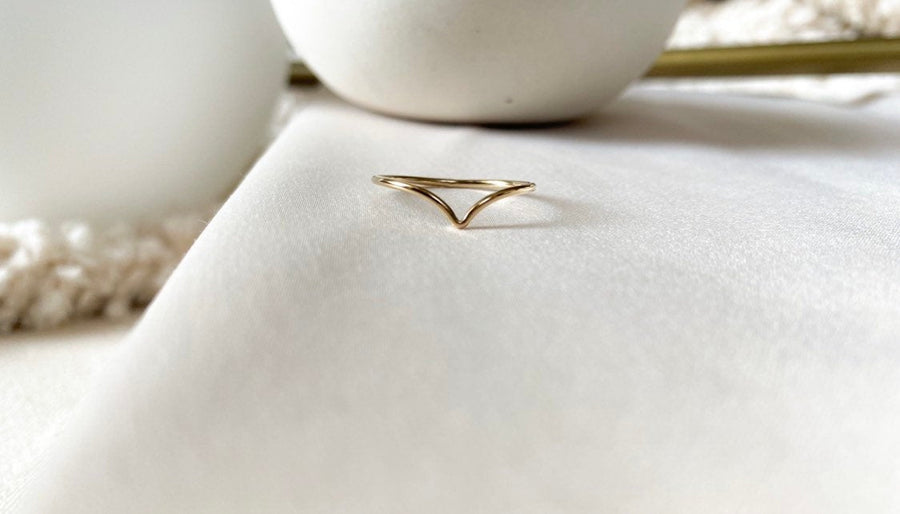 V Gold Fill Skinny Ring - Tarnish Resistant - High Quality - hypoallergenic - Stacking rings - Thin simple band