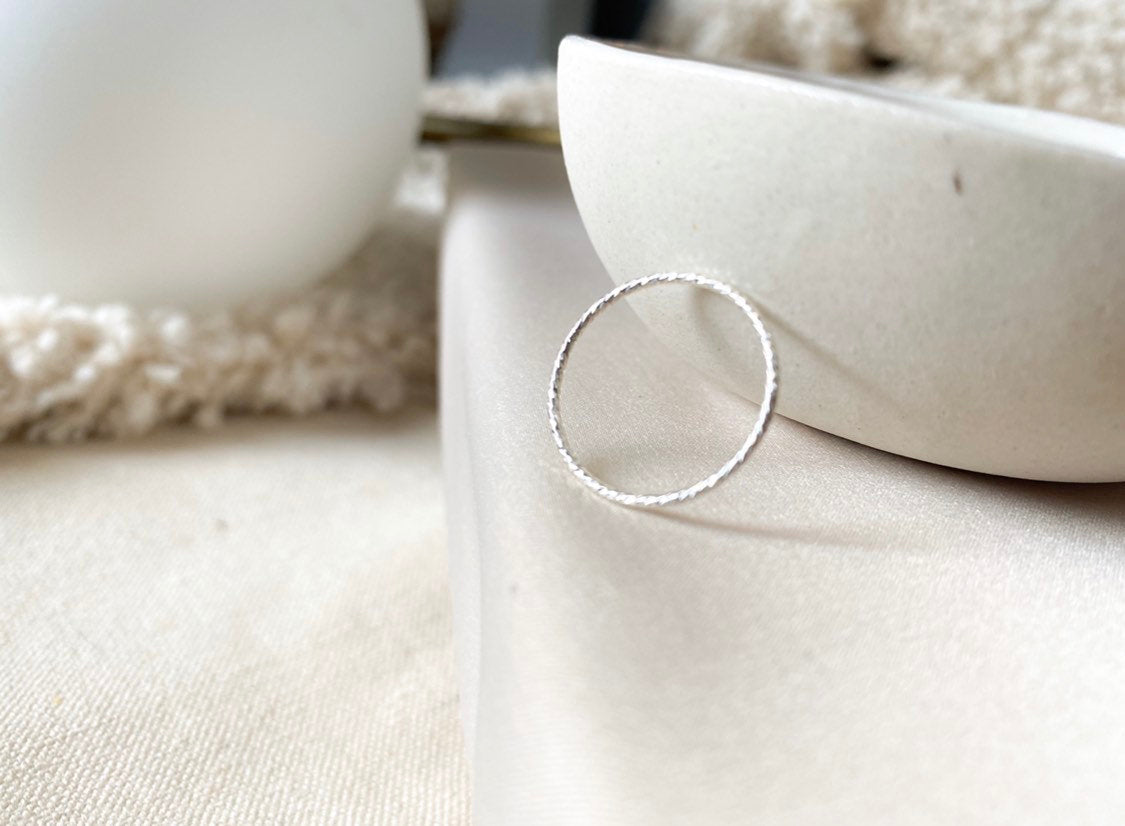 Sterling Silver Serrated ring - Hypoallergenic - Tarnish resistant - Stacking rings - Midi rings - ring sets - skinny ring