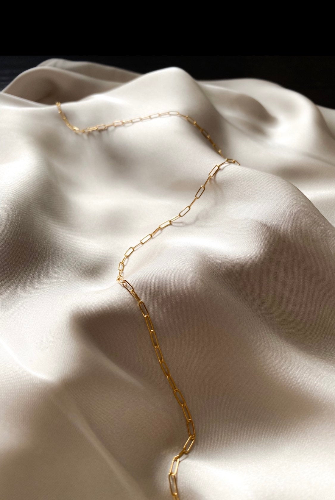 Gold fill staple chain necklace - choker or standard length necklace - High quality tarnish free - Gold chain  - layering necklace