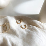 Gold filled hoops - high quality - tarnish resistant - hypoallergenic - good for sensitive ears - everyday - thick hoops - latch hoops