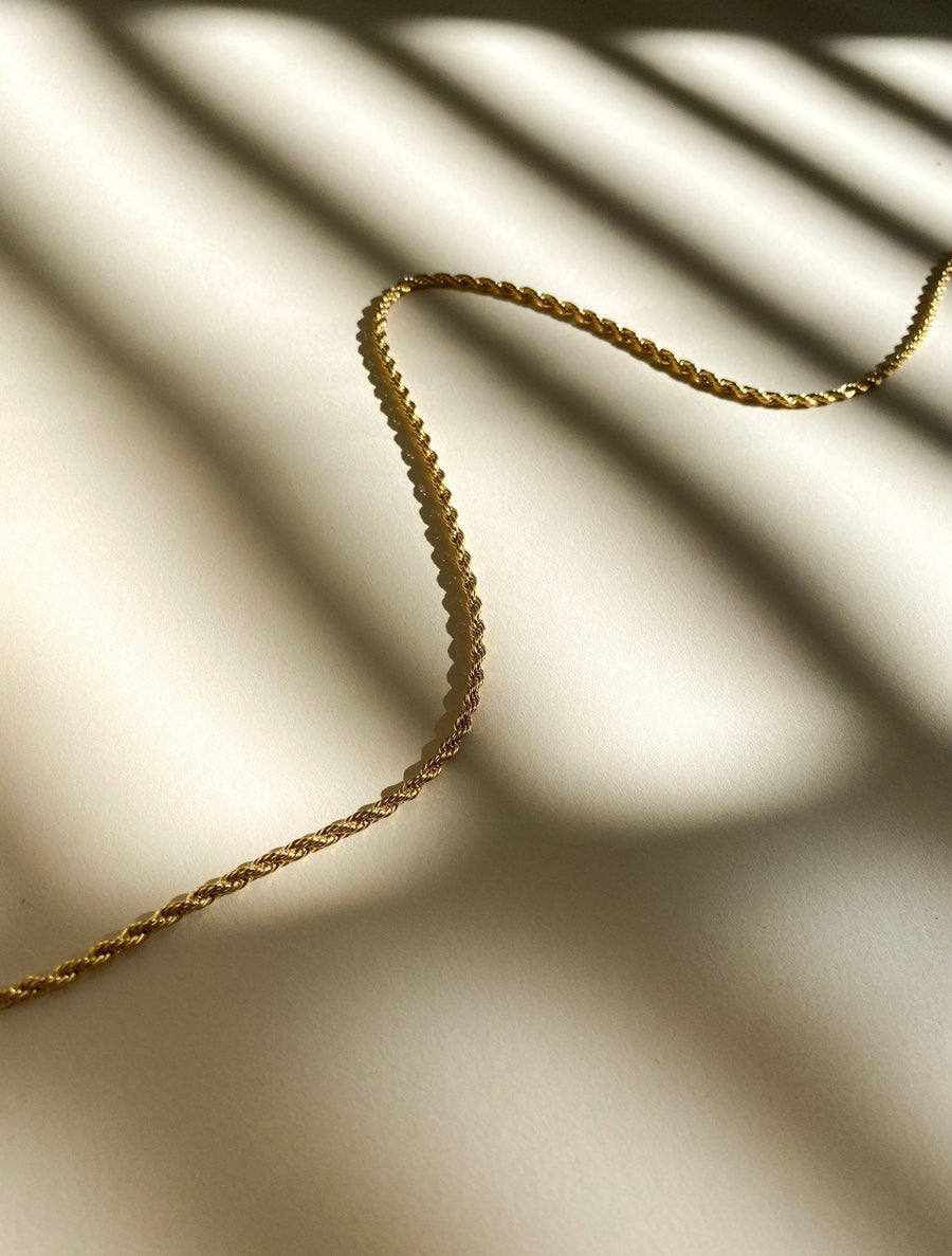 Thick double roped necklace - 3mm - Tarnish resistant - high quality - 18 inches - Gold roped chain