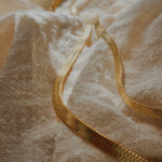 14k Gold filled herringbone necklace - 3mm or 4mm - Tarnish resistant - high quality - collarbone length