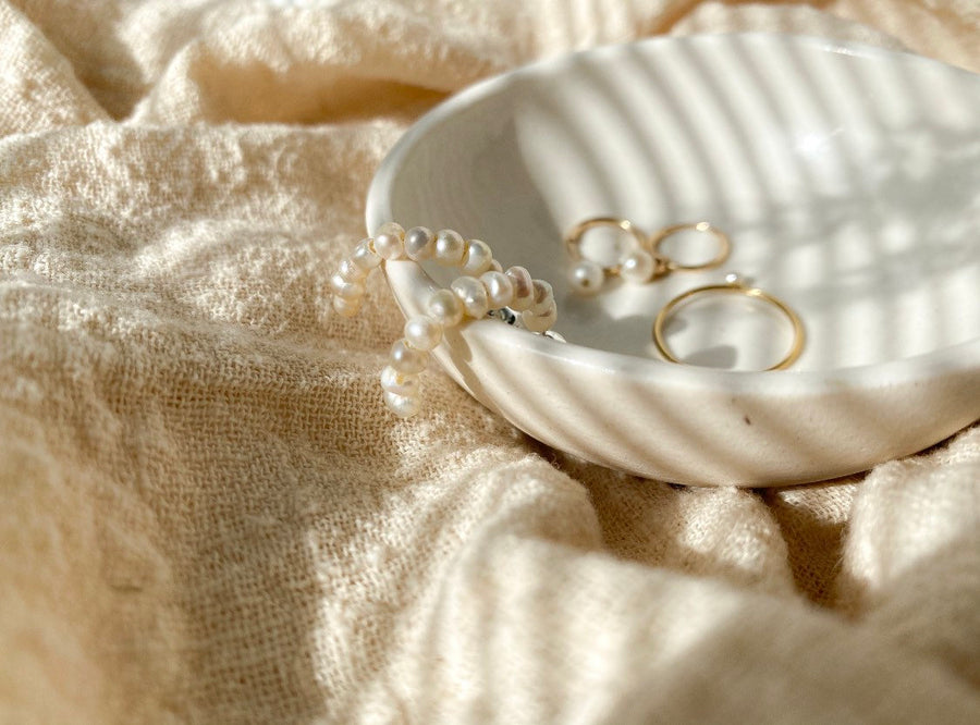 Pearl hoop earring - Fresh water Pearl - 925 Sterling silver - High quality - Good for sensitive ears
