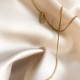 Box Initial Necklace - 14k Gold Filled
