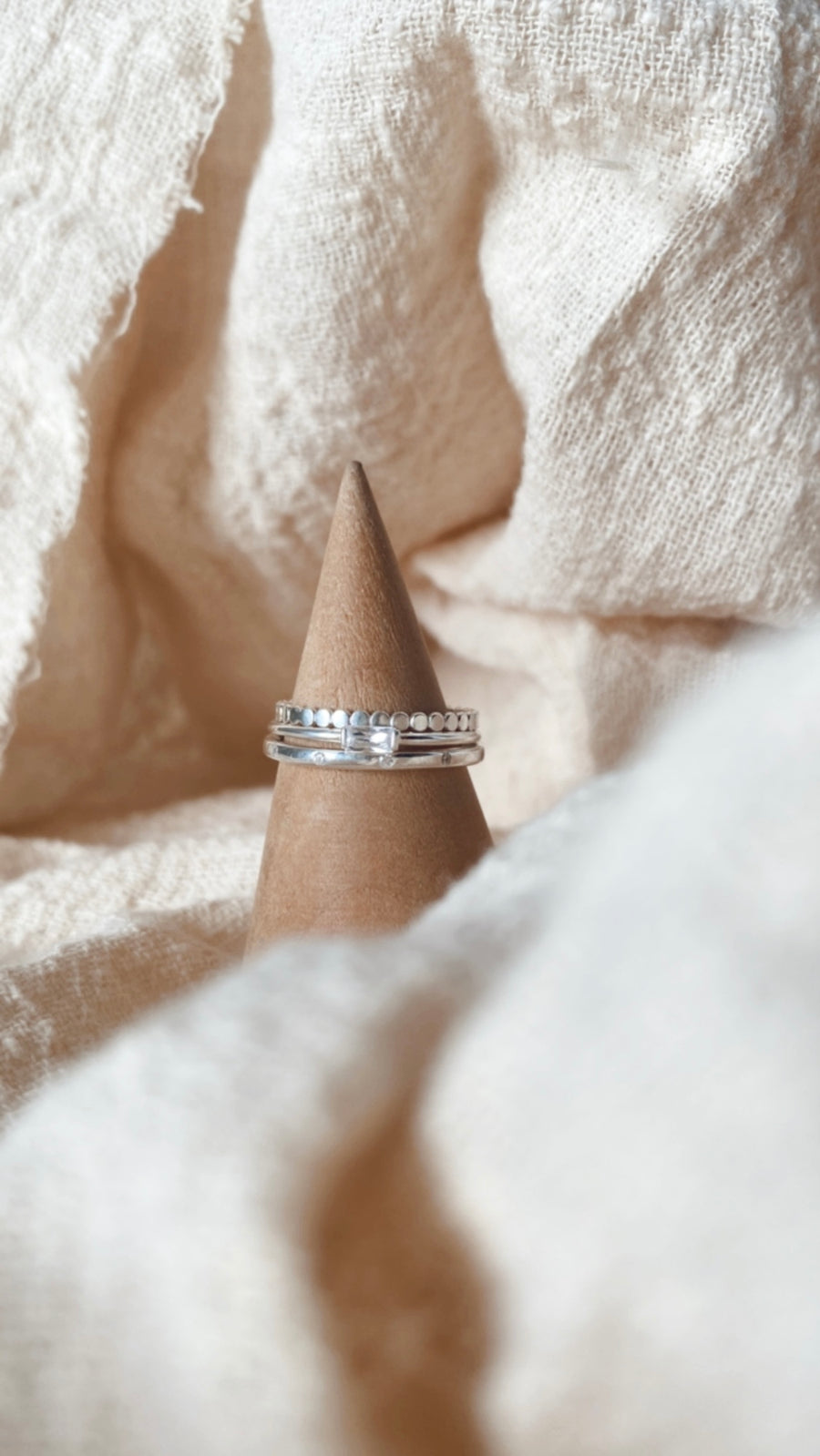 Baguette Cut Diamond Ring - Sterling Silver
