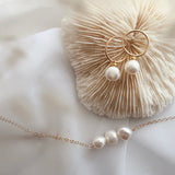 Three Pearl Necklace - 14k Gold Filled