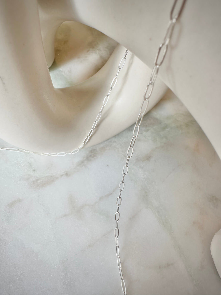 Staple Chain Necklace- Sterling Silver – Gems and Juniper
